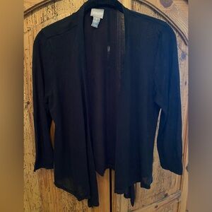 Chico’s Light-weight/sheer Black Wrap-tie Sweater, Women’s Size 1/Extra Small